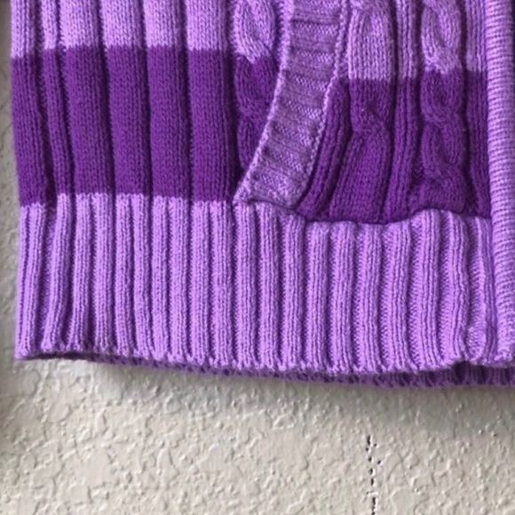 Girls Jacket Arizona Y2K Sweater Hoodie Jacket Purple Striped Zip Up Girls XL 6X - Picture 4 of 11